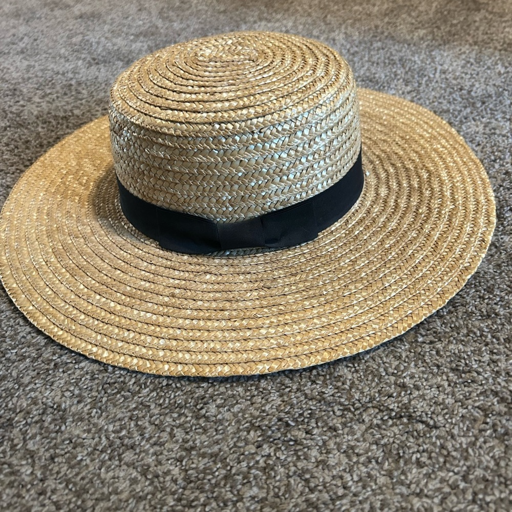 Free Press Tan and Black Wide-Brimmed Hat